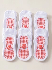 6 双儿童防滑圆点抓地袜，舒适透气家居袜，适合日常穿着