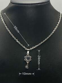 1入不銹鋼項鍊,設有古色古銀鑰匙吊墜,非常適合女性日常穿著