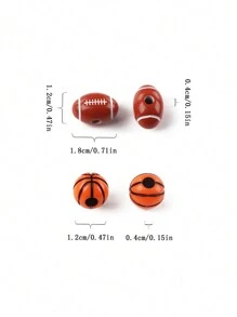 50入組亞克力棒球珠子,適用於diy女性手鍊和項鍊