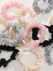 5 件/套女式高彈性髮圈,加厚耐用髮帶,不傷頭髮,適合髮髻和馬尾辮造型