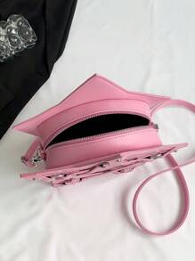 Y2K风格新款个性化五角星形单肩包，时尚简约百搭，纯色铆钉可调节肩带斜挎包，适合角色扮演派对、街拍、购物和约会。