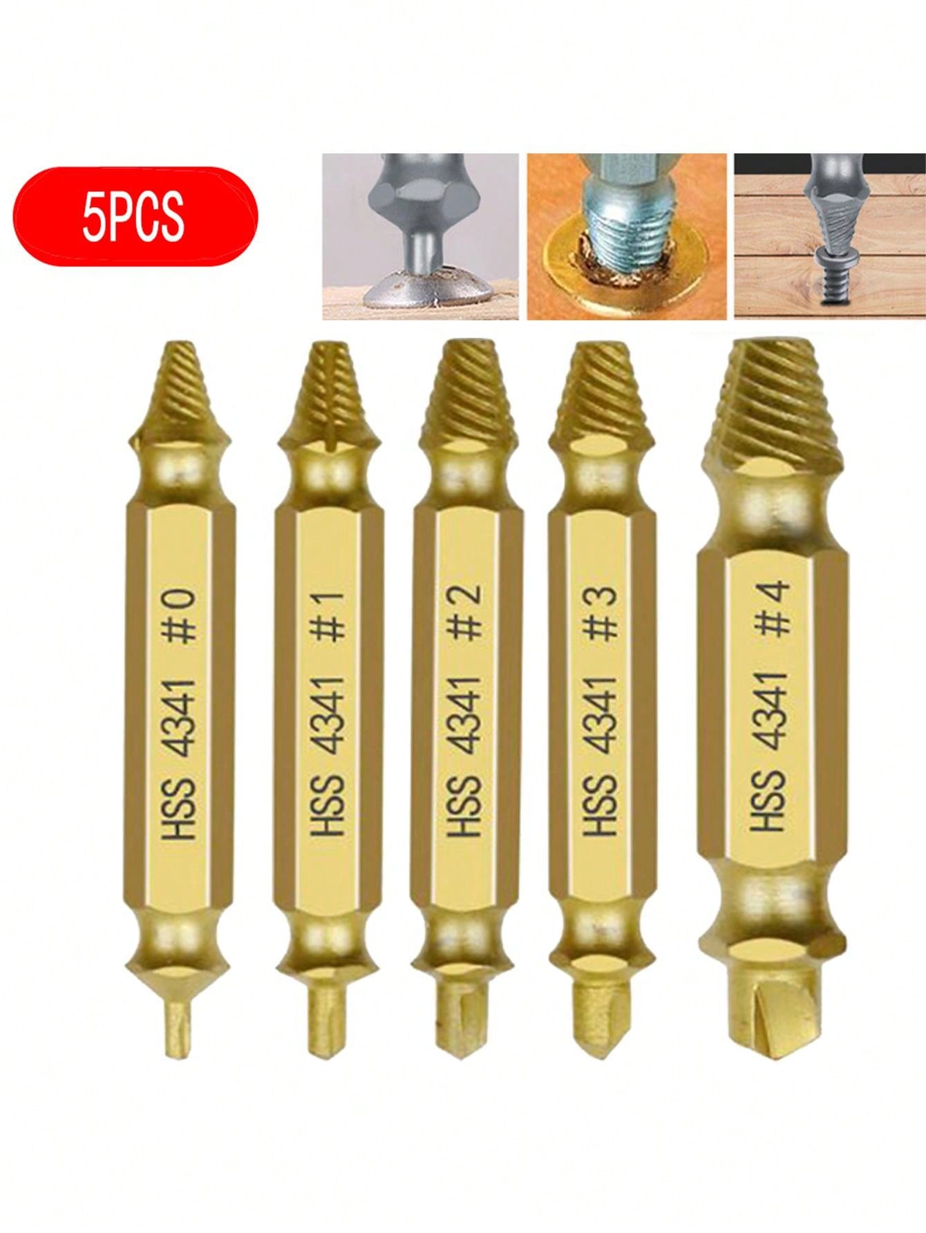 5 Pieces Broken Head Screw Extractor, Damaged Screw Extractor Bit Set