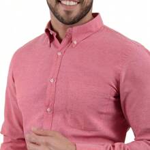 Michel Blanc Bottom Down Casual Dress Shirt - 紅色 - 查看 3