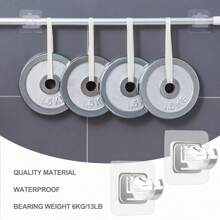 8pcs/set No Hole Curtain Rod Bracket Hooks - Multicolor - View 6