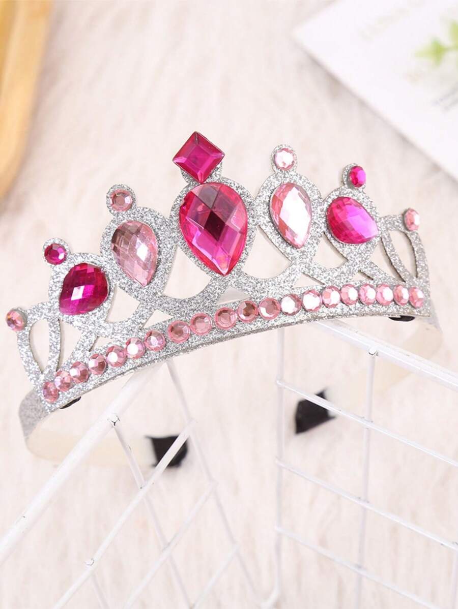 1個情人節公主皇冠髮箍,兒童生日假期派對髮飾髮箍