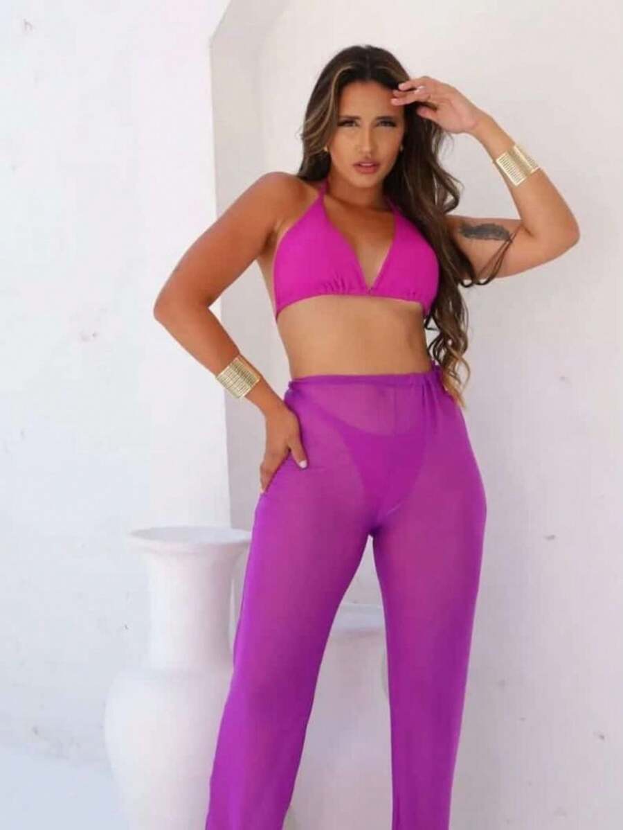 Women Cover Ups - 紫色 - 查看 1