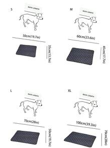 1入組骨和爪子圖案防水和防滑寵物箱墊適用於狗狗和貓適用於睡眠 - 黑色 - 查看 2