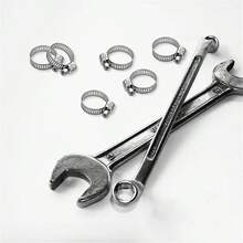 20件/不鏽鋼卡箍喉管夾水管接頭單耳管夾可調式家用水管軟管夾9mm-16mm - 銀色 - 查看 5