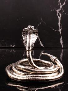 1 件復古可彎曲蛇形眼鏡蛇項鍊,男士個性化萬聖節配件