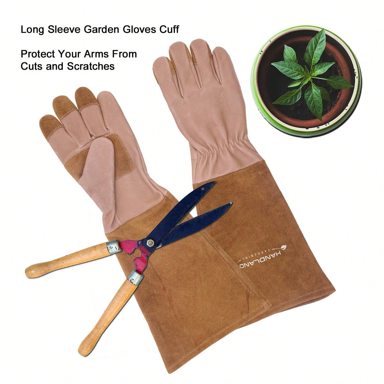 1 Pair Long Gardening Gloves For Men & Women, Thorn Proof Rose Pruning