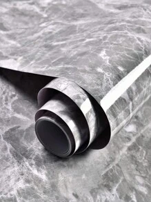 深灰色接觸紙剝離和粘貼壁紙大理石拆卸壁紙,拉和貼櫥櫃自粘後擋板 - 深灰色 - 查看 1