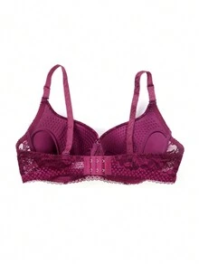 2入組透氣薄厚設計帶墊和蕾絲紅黑波點設計內衣,優化支撐和提臀 - 彩色 - 查看 2