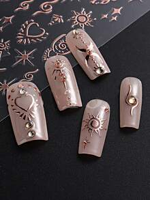 1 Pieza Pegatina Para Decoración De Uñas Estilo Retro - Oro rosa - Ver 2