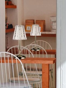 北歐風格熱門亞克力裝飾性桌燈,豪華極簡主義金屬led桌燈,臥室可充電夜燈。 - 杏色 - 查看 4