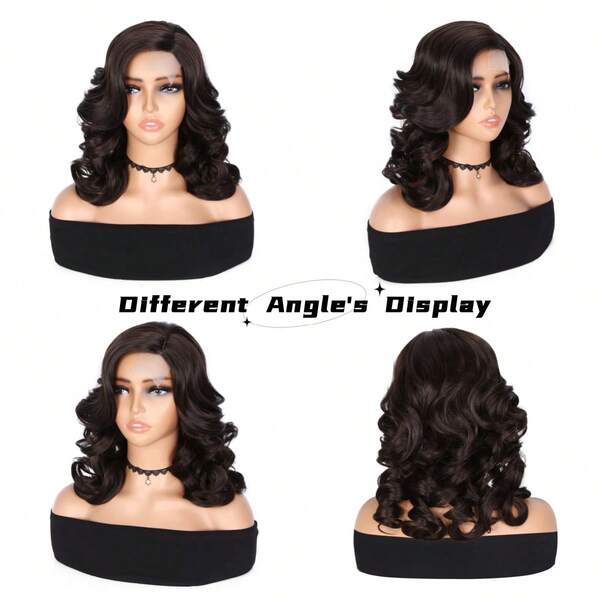 4 * 1U Lace Wig Lace Part Wigs Synthetic Hair Body Wave Wig Loose Wave