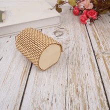 1pc Bamboo Weaving Jewelry Storage Box - Beige - View 3