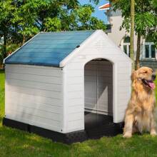 VITESSE Plastic Outdoor Indoor,Durable Dog House For Small Medium Large Dogs,Waterproof, With Elevated Floor And Air Vents,Ventilate & Easy Clean And Assemble - Màu xanh lam - Xem 1