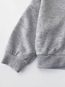 2入組年輕女孩休閒校園運動帽衫和長褲套裝，春秋季 - 灰色 - 查看 2