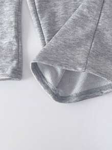 2入組年輕女孩休閒校園運動帽衫和長褲套裝，春秋季 - 灰色 - 查看 5