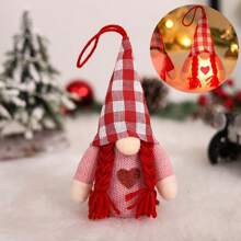 1入情人節發光情侶娃娃與無臉娃娃吊墜聖誕裝飾道具,小精靈懸掛配件可用於聖誕樹場景裝扮 - 彩色 - 查看 1