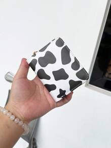 Black Card Holder With Cow Print - Black - View 4