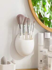 1个浴室牙刷架壁挂式牙膏架化妆刷收纳架浴室配件 - 白色 - 查看 2