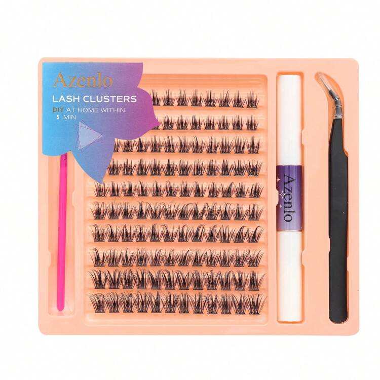 مجموعة أزينلو 120 قطعة من رموش مستعارة فردية بتجمعات، إطالة رموش DIY من 10 إلى 16 مم، رموش مستعارة طويلة وكثيفة، شريط رموش فائق النعومة، قابلة لإعادة الاستخدام، ناعمة ومريحة، مجموعة رموش بتقوس C - أبيض - مشاهدة 6