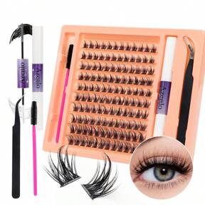 مجموعة أزينلو لشعيرات الرموش الفردية 120 قطعة، تمديد رموش DIY بطول 10-16 ملم، شعيرات رموش حجمية خفيفة ورقيقة، شريط رقيق وناعم وقابل لإعادة الاستخدام، مجموعة شعيرات رموش منحنية على شكل حرف C