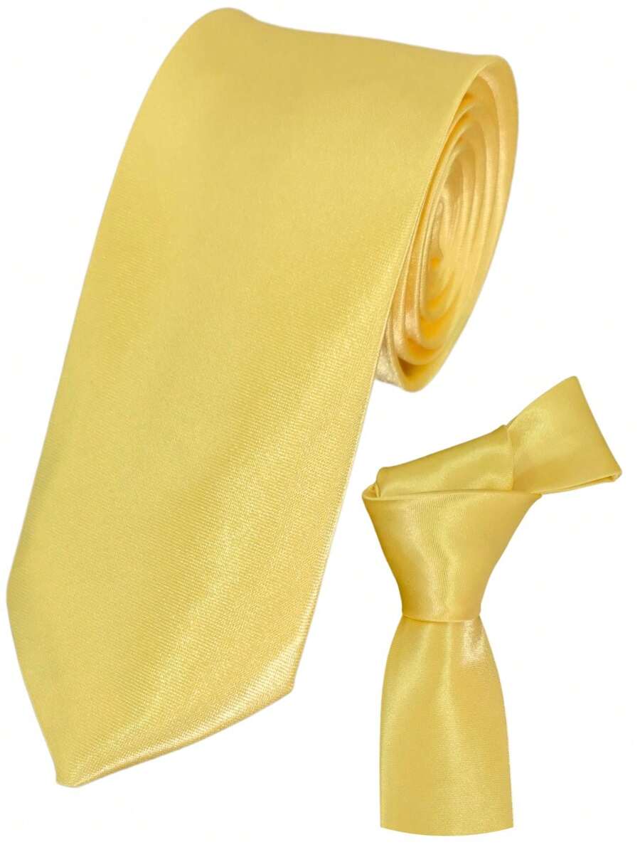 Cà vạt nam giản dị hoàn hảo cho bạn bè làm quà tặng - Màu vàng - Xem 1