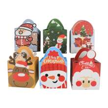5pcs Christmas Decorations Party Favors Gift Boxes: Christmas Apple Shape Packaging Box, Safe Night Cartoon Square Apple Box, Candy Box, Colored Christmas Apple Decor Box, Chocolate And Dried Fruit Box