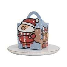 5pcs Christmas Decorations Party Favors Gift Boxes: Christmas Apple Shape Packaging Box, Safe Night Cartoon Square Apple Box, Candy Box, Colored Christmas Apple Decor Box, Chocolate And Dried Fruit Box