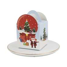 5pcs Christmas Decorations Party Favors Gift Boxes: Christmas Apple Shape Packaging Box, Safe Night Cartoon Square Apple Box, Candy Box, Colored Christmas Apple Decor Box, Chocolate And Dried Fruit Box