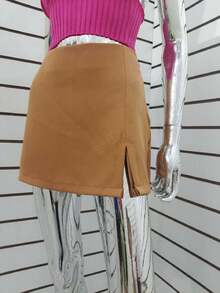 Women Shorts - 駝色 - 查看 1