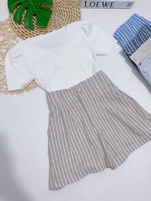 Women Shorts - 卡其色 - 查看 3