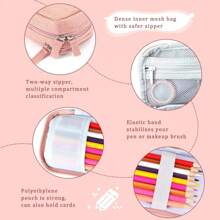 可愛立式帆布筆袋,大容量筆盒,適用於辦公室和學校用品儲存,是學生的理想禮物