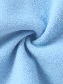 1pc Young Girl Lovely Flower Patterned Print Long Sleeve Hooded Fleeced Coat With Raglan Sleeve For Winter - Blue - View 5