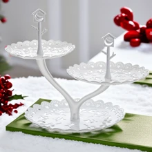 Nordic Style Plastic Dessert Plate, Multiple Layers Fruit Tray, Living Room Candy Tray, Wedding & Christmas Pastry Stand, Candy Container