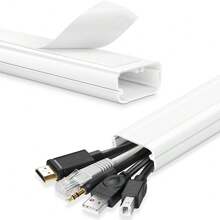 牆壁線材罩,160cm電纜隱藏器,牆掛電視電線隱藏器,可塗墻牆電線罩,白色電纜護理包,4×l40cm W3.8cm H1.9cm - 白色 - 查看 1