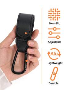 1 pair Stroller Dedicated Hook, Storage Bag Hook For Backpack, Electric Car, Universal Stroller Hook - Black - View 3