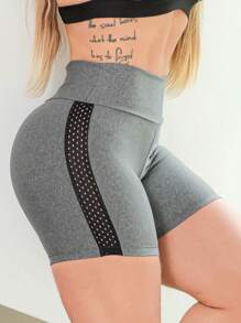 Women Sports Shorts - Trộn và đen - Xem 4