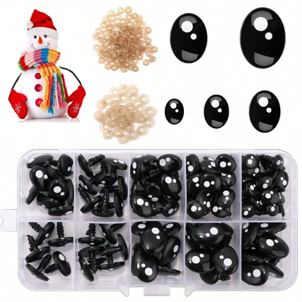 100pcs Plastic Safety Eyes For Stuffed Animals With Washers, Multiple