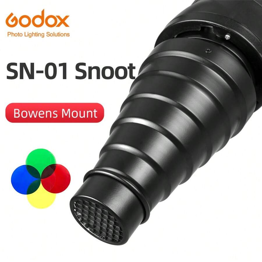 Godox Godox Sn-01 Blitz Lichter Snoot Mit Wabengitter & Farbfilter Für Studiom & Dreharbeiten