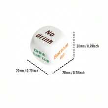 6pcs Drinking Dice Party Game Dice With Drinking Rules And Creative Design - White - View 6