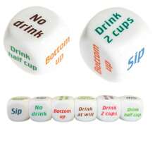 6pcs Drinking Dice Party Game Dice With Drinking Rules And Creative Design - White - View 2