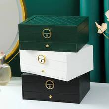 1個精美的珠寶收納盒,內有多個隔層,可放置項鍊,耳環,戒指和手表等物品 - 彩色 - 查看 2