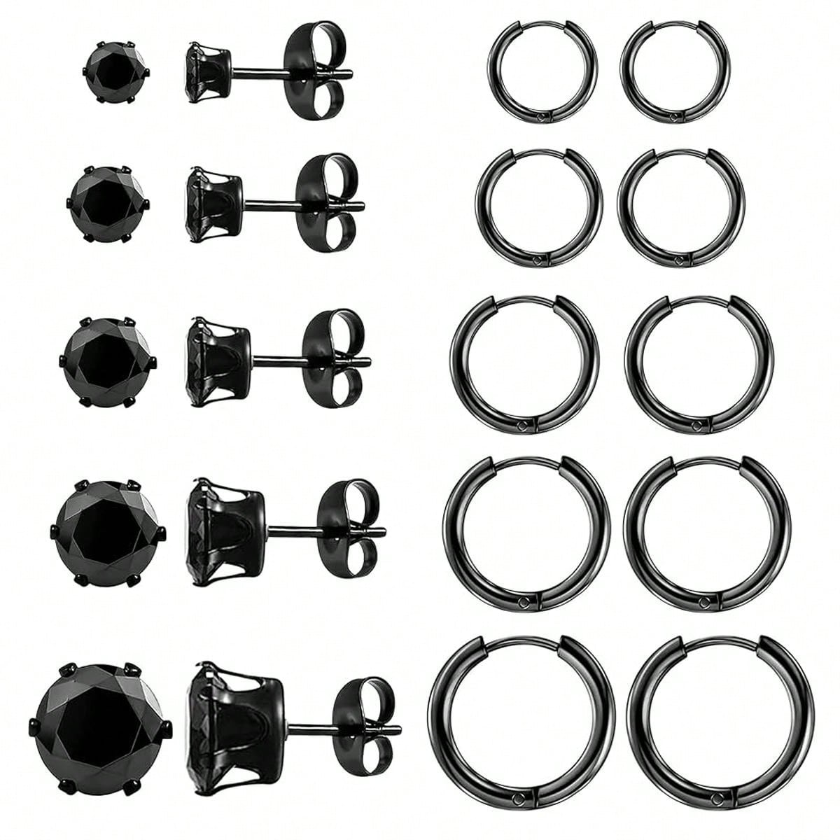 10 Pairs Earring Sets for Multiple Piercing Studs Earrings and Hoops