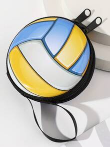 1pc Children's Volleyball Shaped Decoration Wallet, Practical Coin Purse For Daily Use - Multicolor - View 2