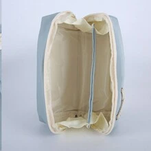 1個粉色棉麻材質大容量筆盒,多功能文具組織盒,適用於學生 - 粉色 - 查看 4