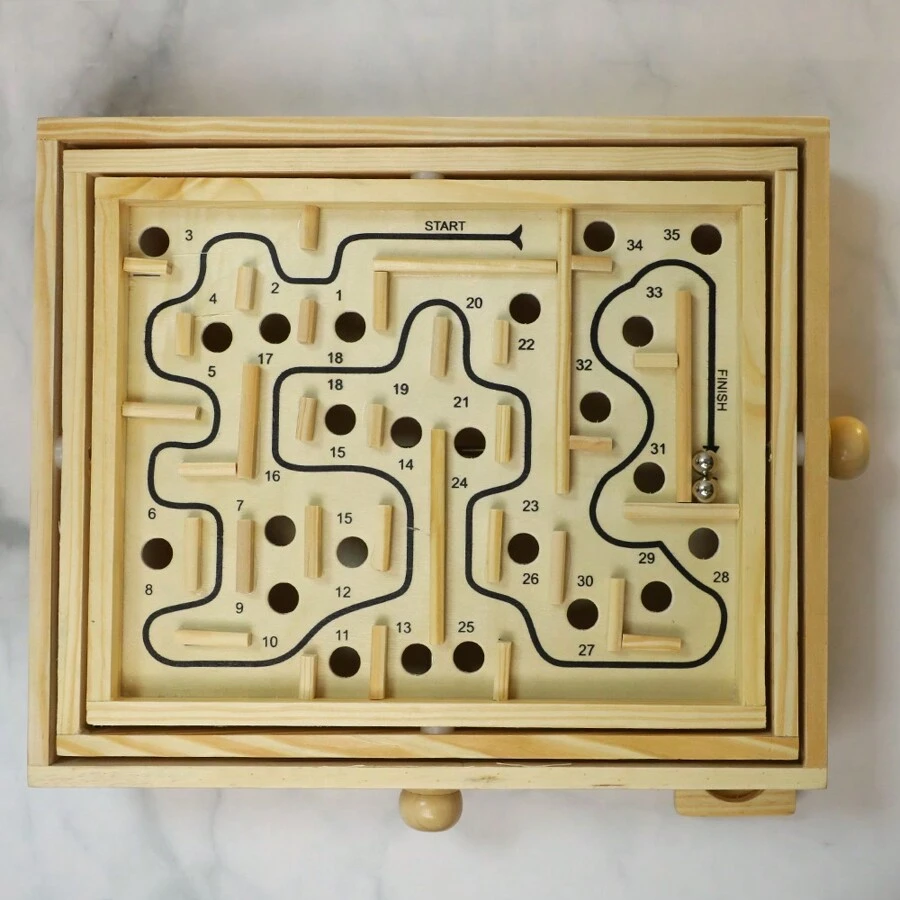 Labyrinth Game  Ball Tilt Maze Board Game - Champagne - View 1