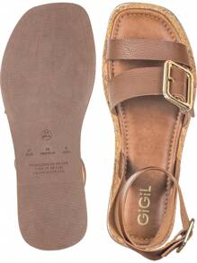 GiGiL Women Flat Sandals - 駝色 - 查看 4